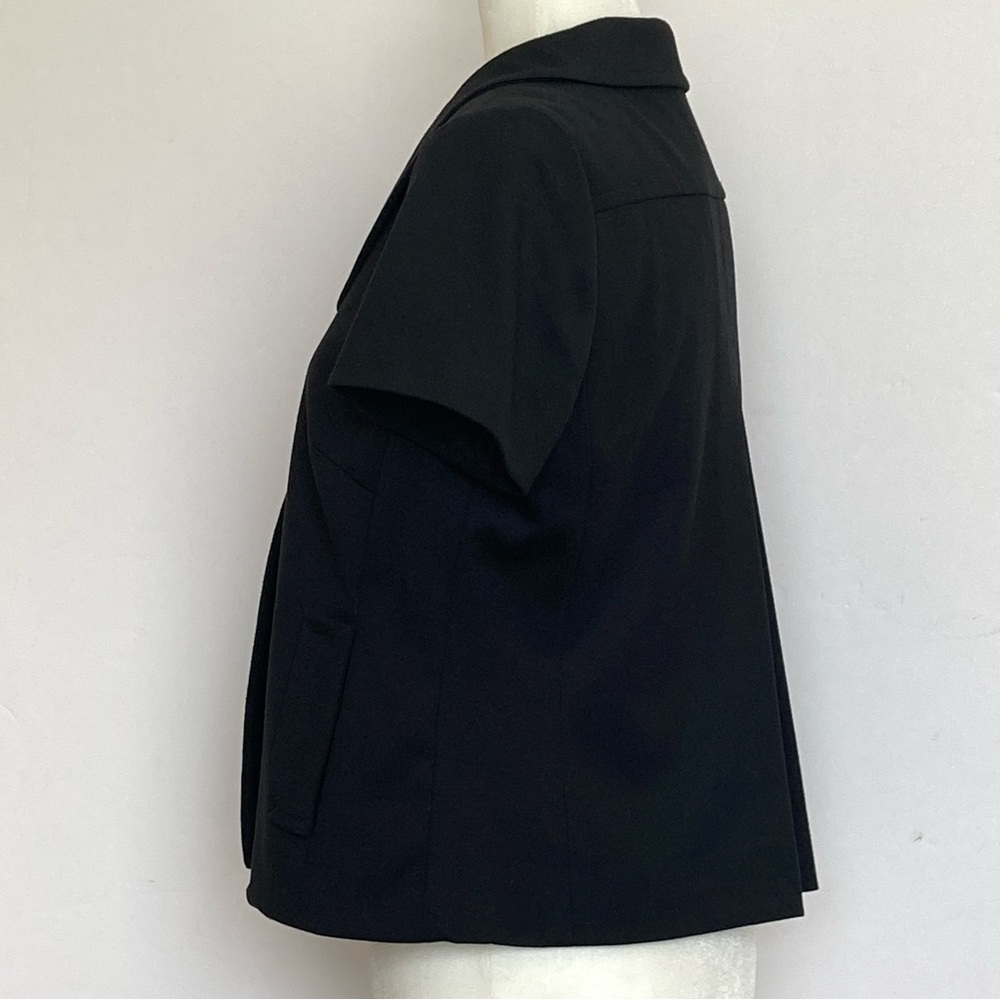 Ann Taylor LOFT Black Dressy Short Sleeve Crop Blazer Jacket - Picture 3 of 8